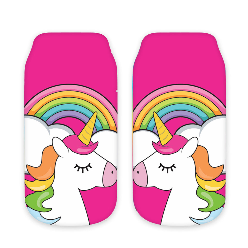 Ankle Socks- Unicorn w/ Rainbow Background