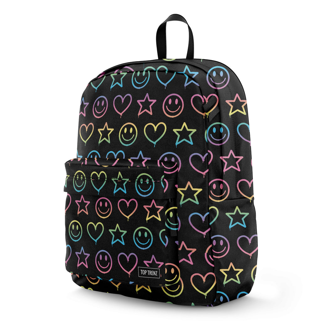 Drip Heart Canvas 2-Zipper Backpack