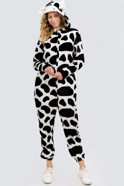Plush Cow Animal Onesie Pajamas