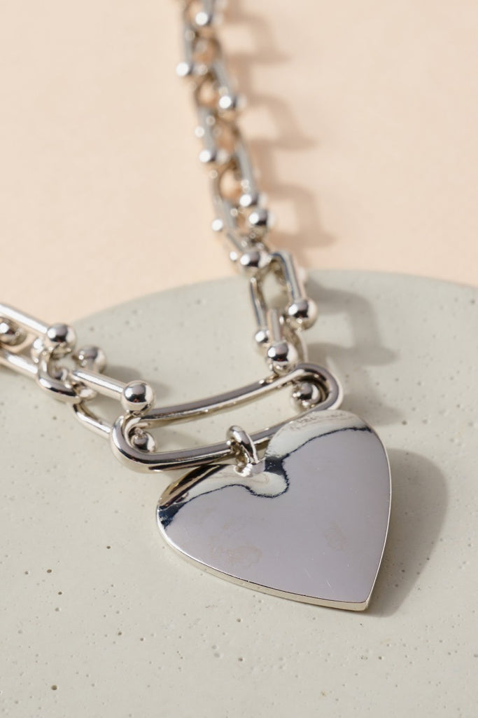 Short Necklace with Heart Pendant