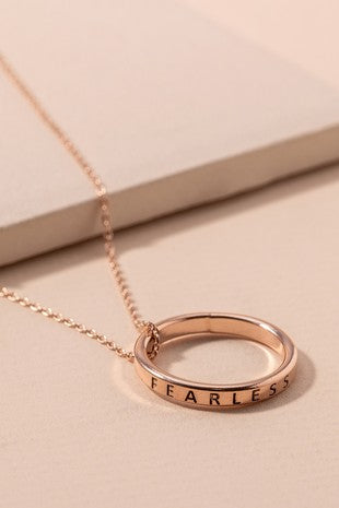 Fearless Ring Pendant Necklace