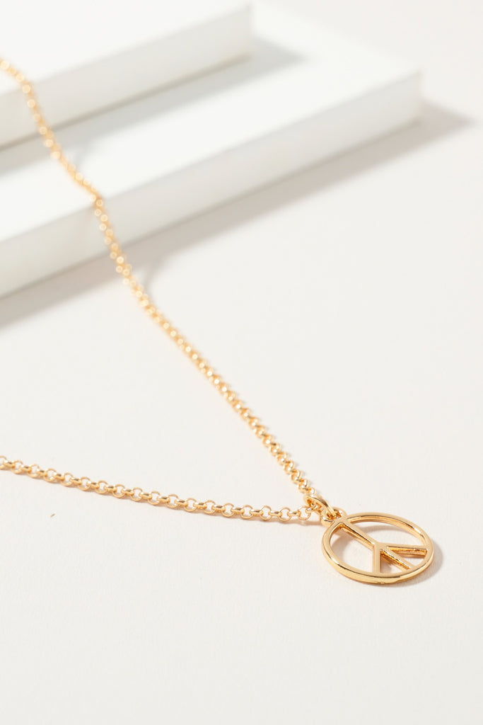 Peace Sign Charm Necklace