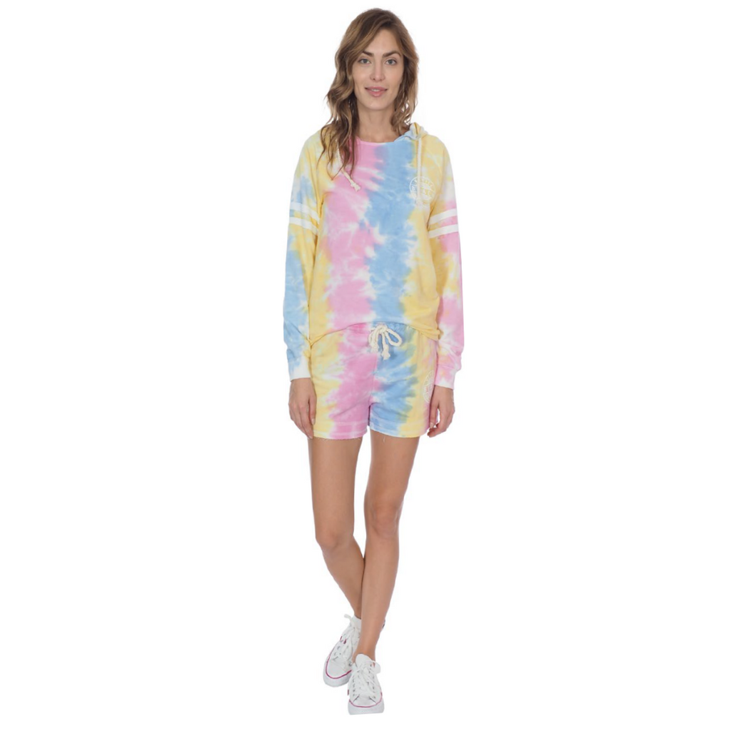 Tie Dyed Hooded Pullover - BUBBLE GUM