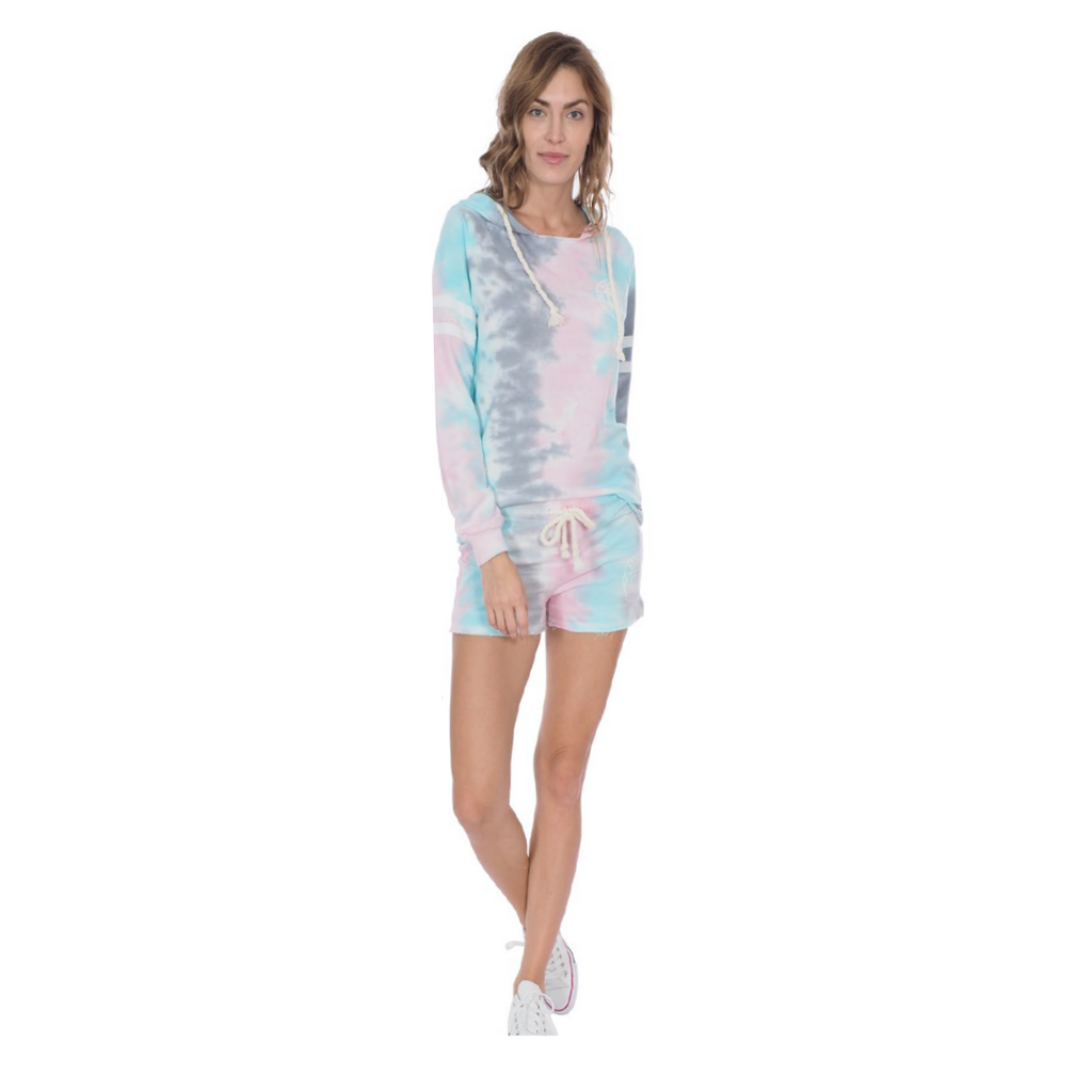 Tie Dyed Hooded Pullover - Cotton Candy