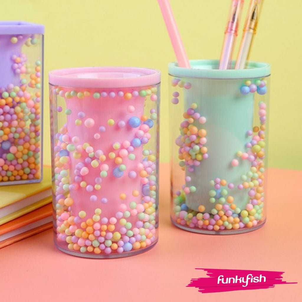 Candy Dots Stationery Pen Holder - Pink