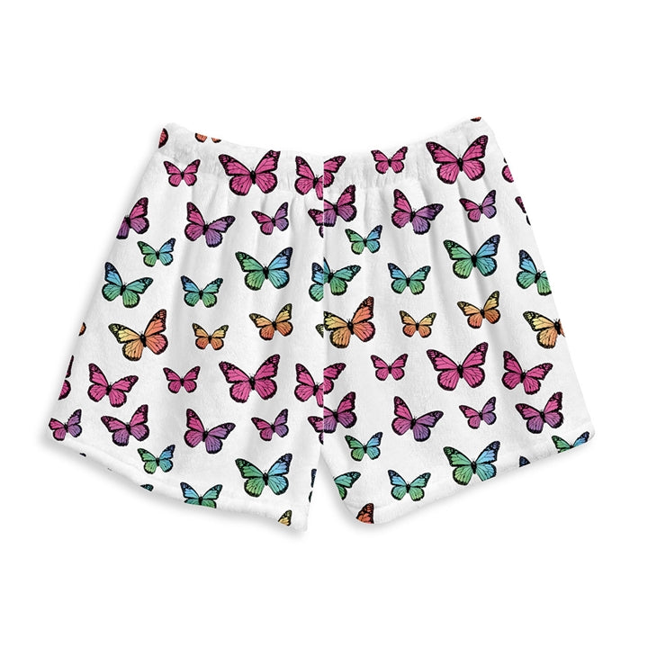 Rainbow Butterfly Fuzzy Shorts