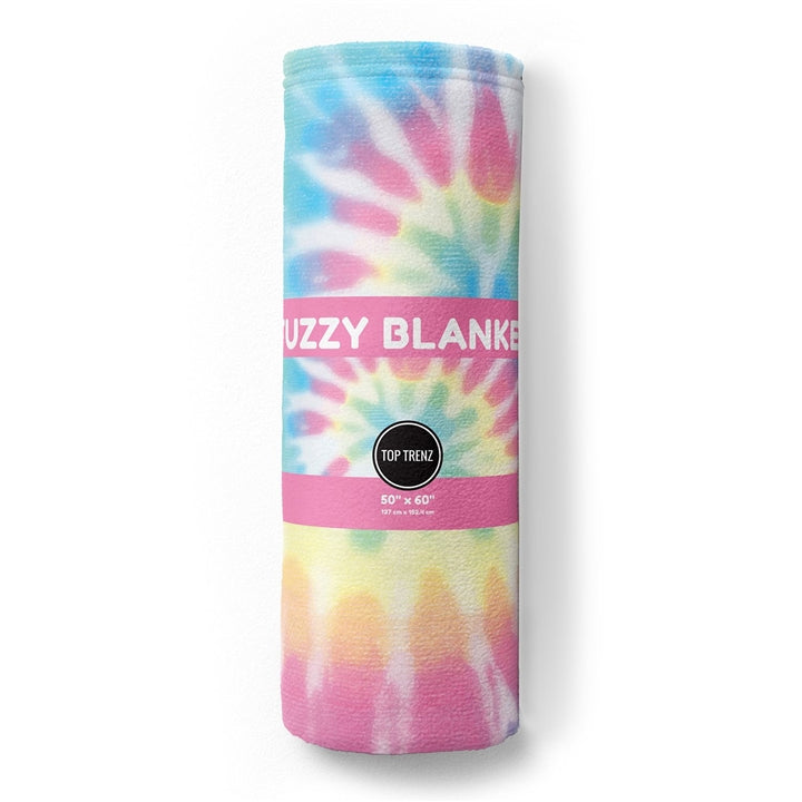 TIE DYE Pastel Delight Fuzzy Throw Blanket -50" x 60"